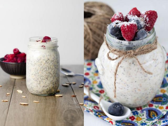 Overnight refrigerated oatmeal and porridge mixes are great summer breakfast options (Pinterest/Bailey; Pinterest/KaylaItsines) Overnight refrigerated oatmeal and porridge mixes are great summer breakfast options (Pinterest/Bailey; Pinterest/KaylaItsines)