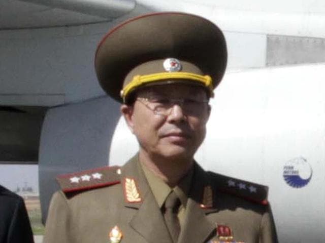 Ri Yong Gil, then North Korean military chief, poses for a photo before leaving Pyongyang Airport, North Korea. (AP File Photo)