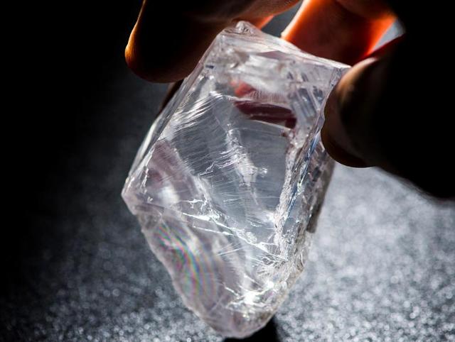 This handout photo courtesy of the Lucara Diamond Corporation in Vancouver, BC, Canada shows the 813 carat "Constellation" diamond. (AFP)