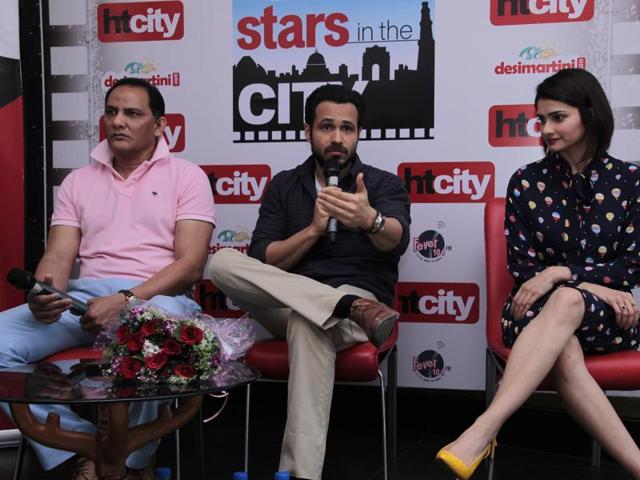 Directed by Tony D’Souza, the movie chronicles the life of Azharuddin, who was implicated in a cricket match-fixing scandal in 2000, and banned by BCCI for life. The ban was later lifted by court. (Shivam Saxena/HT Photo) 