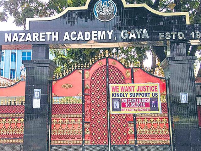 Nazareth Academy where Aditya Sachdeva was a student. (HT Photo) Nazareth Academy where Aditya Sachdeva was a student. (HT Photo)