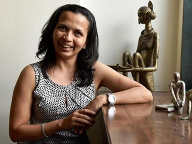 Rujuta Diwekar at her office in Khar.(Photo: Vidya Subramanian/HT)