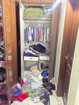 The cupboard in which the money and valuables were kept was found ransacked. (HT Photo) The cupboard in which the money and valuables were kept was found ransacked. (HT Photo)