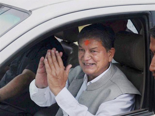 Former Chief Minister Harish Rawat talks to the media after the floor test in the Uttarakhand Assembly at Dehradun,  May 10, 2016 (PTI)