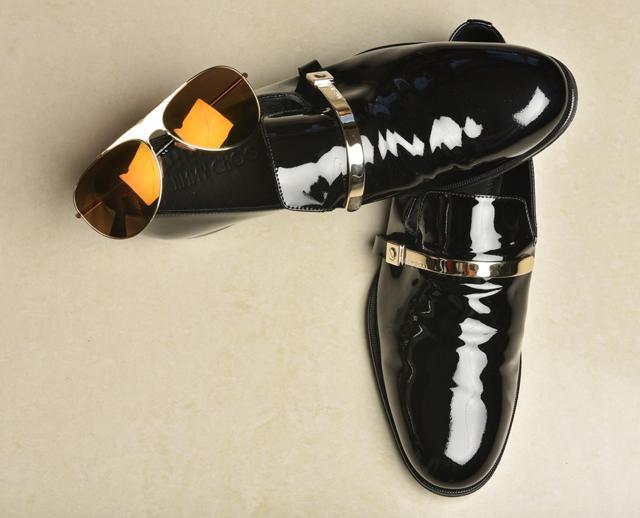 Emporio Armani sunglasses and Jimmy Choo shoes from Gulati’s collection (Photo: Aalok Soni/HT)