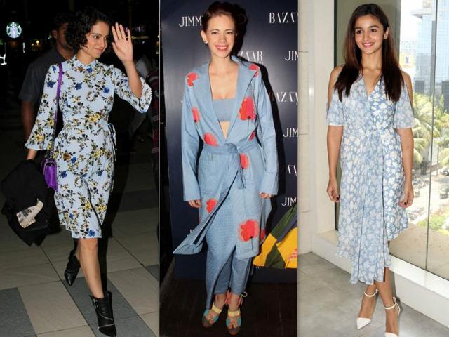 Actors Kangana Ranaut, Kalki Koechlin and Alia Bhatt rock floral prints. (Yogen Shah/ HT Photos) Actors Kangana Ranaut, Kalki Koechlin and Alia Bhatt rock floral prints. (Yogen Shah/ HT Photos)