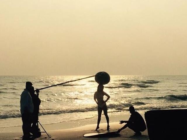 Sea, sand and Sunny. Sunny Leone during a photo shoot. (Instagram) 