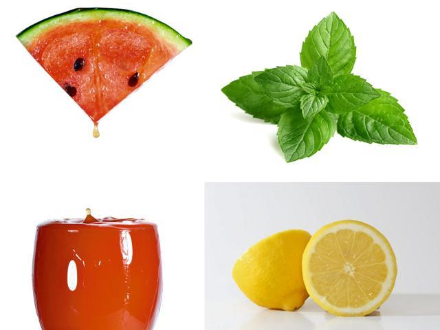 Watermelon, which is high on water content, is a great breakfast option. Lime-infused water and mint are also cooling agents. Watermelon, which is high on water content, is a great breakfast option. Lime-infused water and mint are also cooling agents.