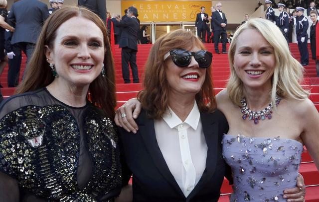 (L-R) Actors Julianne Moore, Susan Sarandon and Naomi Watts pose on the red carpet as they arrive for the opening ceremony during the 69th Cannes Film Festival in Cannes, France. (REUTERS) (L-R) Actors Julianne Moore, Susan Sarandon and Naomi Watts pose on the red carpet as they arrive for the opening ceremony during the 69th Cannes Film Festival in Cannes, France. (REUTERS)
