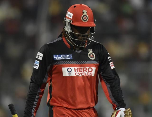 Gayle has had a nightmarish IPL season so far and he has also been dropped from the eleven once. (Hindustan Times) Gayle has had a nightmarish IPL season so far and he has also been dropped from the eleven once. (Hindustan Times)