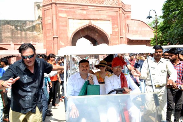 Preity and her family were surrounded by curios onlookers. (IANS Photo) Preity and her family were surrounded by curios onlookers. (IANS Photo)