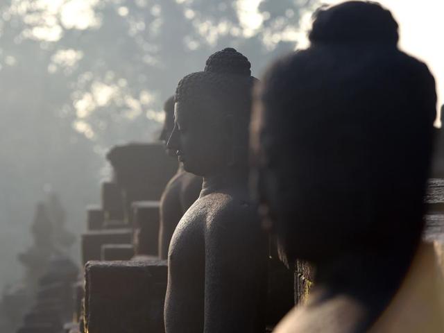The temple complex was built by the Sailendra dynasty of Indonesia in the 9th century. (AFP) 