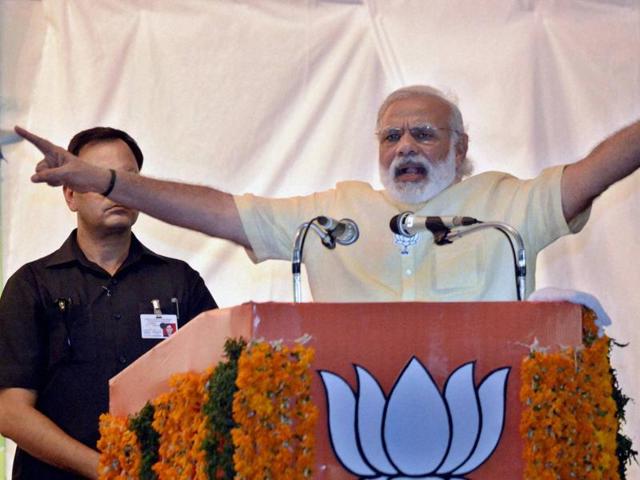 Prime minister Narendra Modi address during an Assembly elections meeting at Thiruvananthapuram in Kerala. (PTI Photo) Prime minister Narendra Modi address during an Assembly elections meeting at Thiruvananthapuram in Kerala. (PTI Photo)