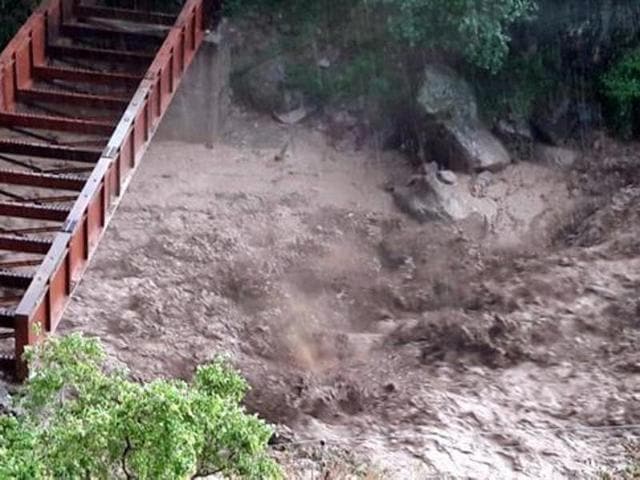 The flash floods on Thursday evening had caused devastation in three districts including Ramban, Reasi and Udhampur. (HT Photo) The flash floods on Thursday evening had caused devastation in three districts including Ramban, Reasi and Udhampur. (HT Photo)