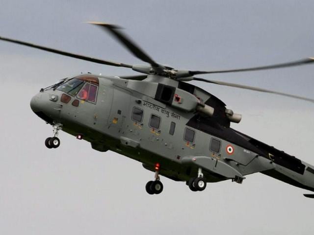 A file photo of AgustaWestland (AW101) VVIP airforce helicopter.(PTI)