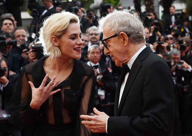 Kristen Stewart talks with director Woody Allen as they arrive on May 11, 2016 for the screening of the film Cafe Society during the opening ceremony of the 69th Cannes Film Festival in Cannes. (AFP) Kristen Stewart talks with director Woody Allen as they arrive on May 11, 2016 for the screening of the film Cafe Society during the opening ceremony of the 69th Cannes Film Festival in Cannes. (AFP)