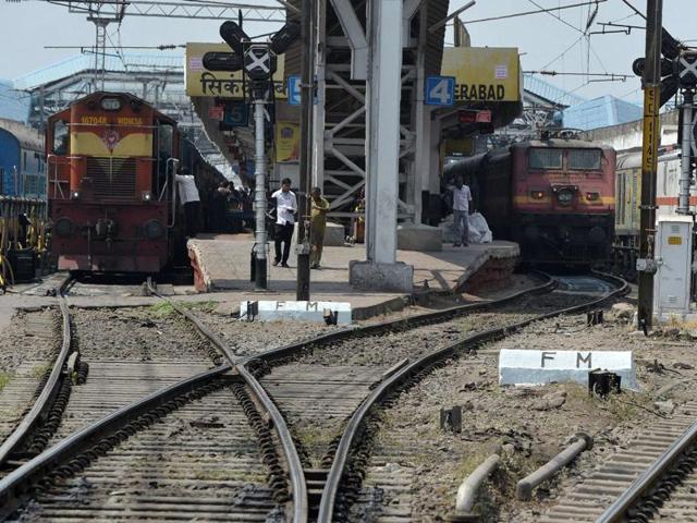 The train was about to enter the Bhopal railway station when its electrical engine caught fire near platform number 6. (Photo for representation) The train was about to enter the Bhopal railway station when its electrical engine caught fire near platform number 6. (Photo for representation)