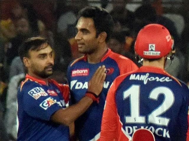 Delhi’s Christopher Morris was awarded the man of the match award for his spell of 4-1-19-1 against the Sunrisers Hyderabad.(PTI) Delhi’s Christopher Morris was awarded the man of the match award for his spell of 4-1-19-1 against the Sunrisers Hyderabad.(PTI)