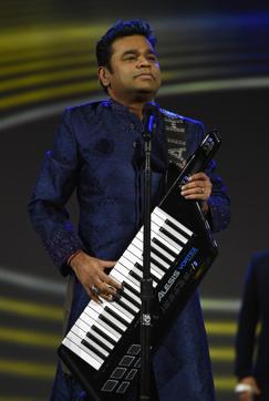 AR Rahman performs during a keynote address by Intel Corp. CEO Brian Krzanich at CES 2016 at The Venetian Las Vegas in Las Vegas, Nevada. (Getty Images)
