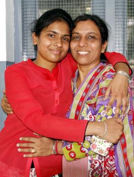 Third-topper Riya with her mother in Ludhiana on Friday. (JS Grewal/HT Photo) Third-topper Riya with her mother in Ludhiana on Friday. (JS Grewal/HT Photo)