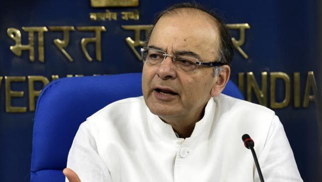 Addressing a press conference in New Delhi Jaitley said that he is reasonably confident that the BJP will be able to pass the GST bill, as all parties, national and regional, are in favour of having an indirect tax law. (Photo by Arvind Yadav/ Hindustan Times)(Hindustan Times)