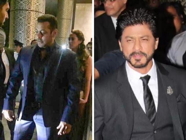 Salman Khan and Shah Rukh Khan were among the guests at the star-studded reception. Salman Khan and Shah Rukh Khan were among the guests at the star-studded reception.