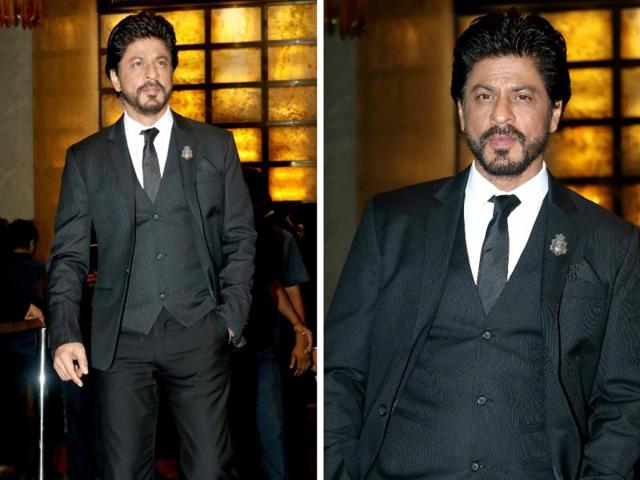 Shah Rukh Khan also attended the wedding reception. (Yogen Shah/HT PHOTO) 