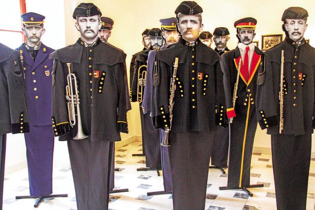 A recreation of the brass bands formed by the miners; the bands played music to help them unwind from their sombre lives underground.