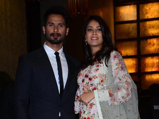 Shahid Kapoor, Mira Rajput at Preity Zinta’s wedding reception. (Photo: Yogen Shah)