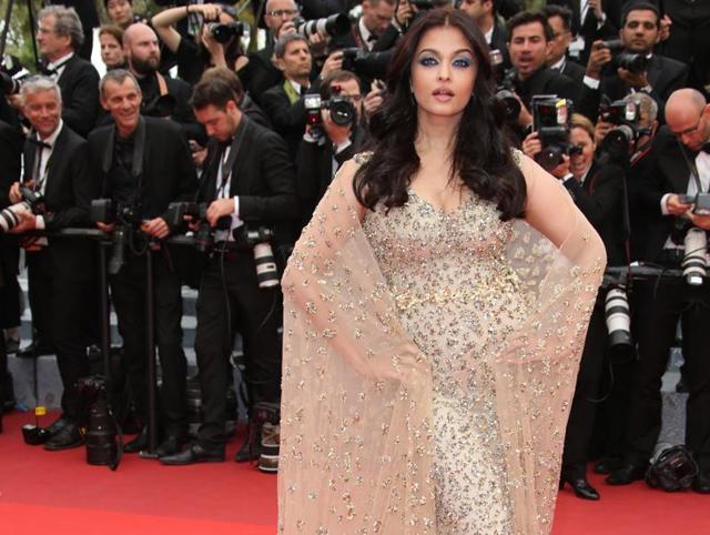 Actress Aishwarya Rai Bachchan poses for photographers upon arrival at the screening of the film Ma Loute (Slack Bay) at the 69th international film festival, Cannes on Friday. (AP)