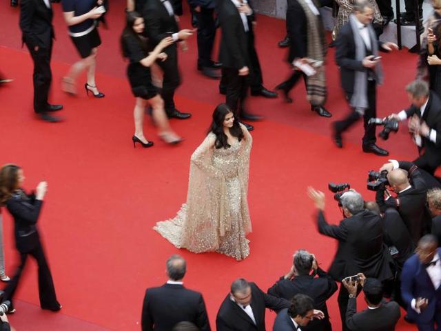 Bollywood actress Aishwarya Rai Bachchan made her 15th appearance at the Cannes film festival this year. (REUTERS)