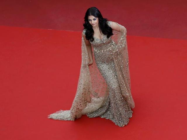 Aishwarya Rai Bachchan poses on the red carpet as she arrives for the screening of the film Ma loute (Slack Bay) in competition at the 69th Cannes Film Festival in Cannes. (REUTERS)