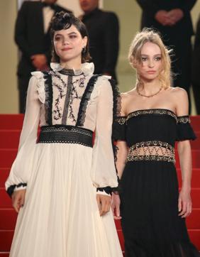 Actors Soko, left, and Lily-Rose Depp at Cannes film festival on Friday. (AP) Actors Soko, left, and Lily-Rose Depp at Cannes film festival on Friday. (AP)