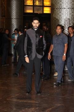 Abhishek Bachchan during the wedding reception of Preity Zinta and Gene Goodenough in Mumbai. (IANS) Abhishek Bachchan during the wedding reception of Preity Zinta and Gene Goodenough in Mumbai. (IANS)