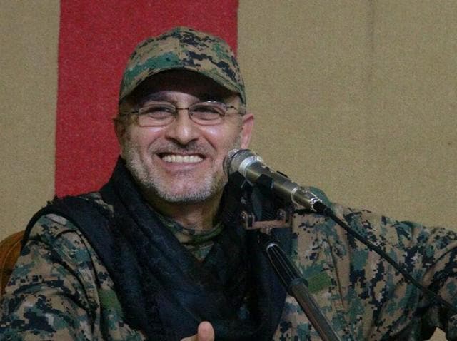 This undated handout image released on May 13, 2016 by Hezbollah shows slain top military commander Mustafa Badreddine smiling during a meeting. (AP) This undated handout image released on May 13, 2016 by Hezbollah shows slain top military commander Mustafa Badreddine smiling during a meeting. (AP)