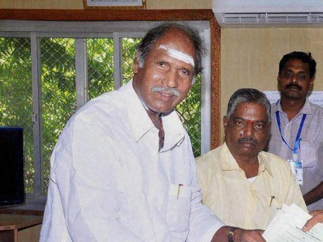 File photo of Puducherry chief minister N Rangasamy. (PTI Photo) File photo of Puducherry chief minister N Rangasamy. (PTI Photo)