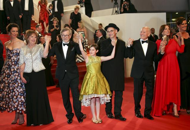 Actors Rebecca Hall, Penelope Wilton, director Steven Spielberg, Ruby Barnhill, Mark Rylance, producer Frank Marshall and producer Kathleen Kennedy pose for photographers as they leave the screening of the film The BFG at the 69th international film festival, Cannes, France. (AP) Actors Rebecca Hall, Penelope Wilton, director Steven Spielberg, Ruby Barnhill, Mark Rylance, producer Frank Marshall and producer Kathleen Kennedy pose for photographers as they leave the screening of the film The BFG at the 69th international film festival, Cannes, France. (AP)