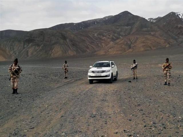 ITBP troops with their brand new SUV at forward areas along the China border. (PTI) ITBP troops with their brand new SUV at forward areas along the China border. (PTI)