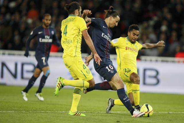 Zlatan Ibrahimovic during his final game for Paris Saint Germain. (Reuters Photo)