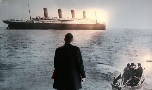 A photo taken by Frank Browne captures the Titanic a few hours after its departure. (AFP) A photo taken by Frank Browne captures the Titanic a few hours after its departure. (AFP)