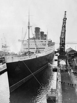 The Queen Mary docked in the Port of Southampton (UK) in 1952. (AFP) The Queen Mary docked in the Port of Southampton (UK) in 1952. (AFP)