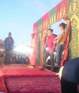Katrina and Ranbir on the stage for a song sequence for Jagga Jasoos.