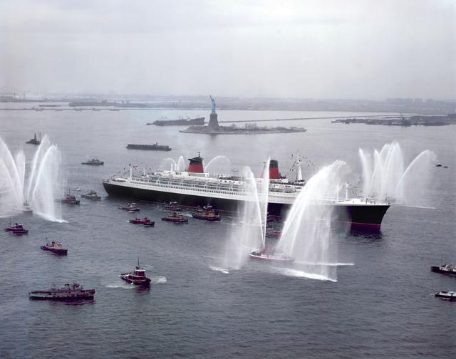 The SS France is met with a ceremonial arrival in New York, USA, 1962. (AFP) The SS France is met with a ceremonial arrival in New York, USA, 1962. (AFP)