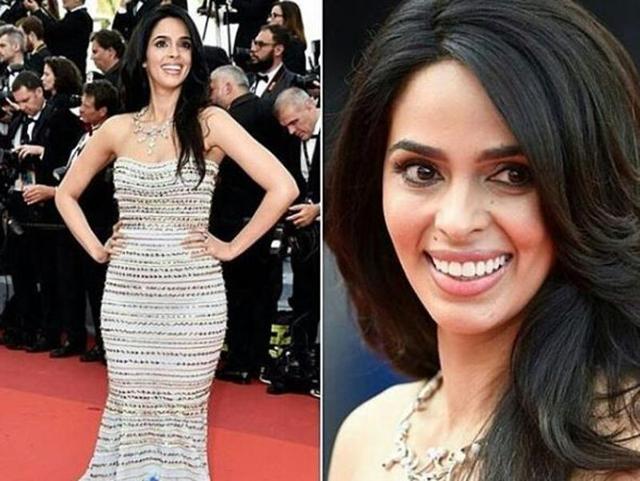 Cannes regular Mallika Sherawat was the first Bollywood actor to walk the red carpet at the festival’s opening night on Wednesday. The actor was wearing a Gorges Hobeika gown and a diamond neckpiece from Mellerio.  (Instagram) 