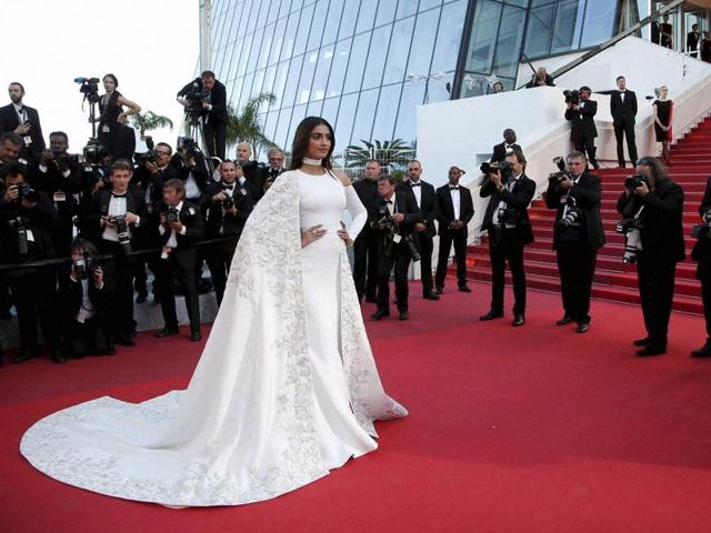Sonam Kapoor poses for photographers upon arrival at the screening of the film Mal De Pierres at the 69th international film festival, Cannes. (AP) Sonam Kapoor poses for photographers upon arrival at the screening of the film Mal De Pierres at the 69th international film festival, Cannes. (AP)