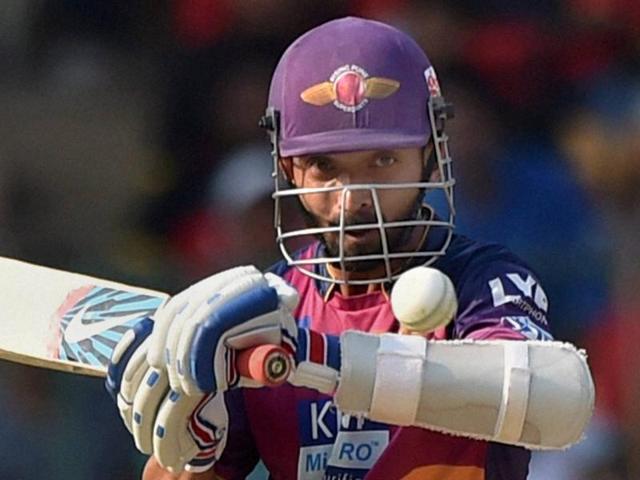 Rising Pune Supergiants batsman Ajinkiya Rahane plays a shot during the IPL T20 match. (AFP Photo) Rising Pune Supergiants batsman Ajinkiya Rahane plays a shot during the IPL T20 match. (AFP Photo)