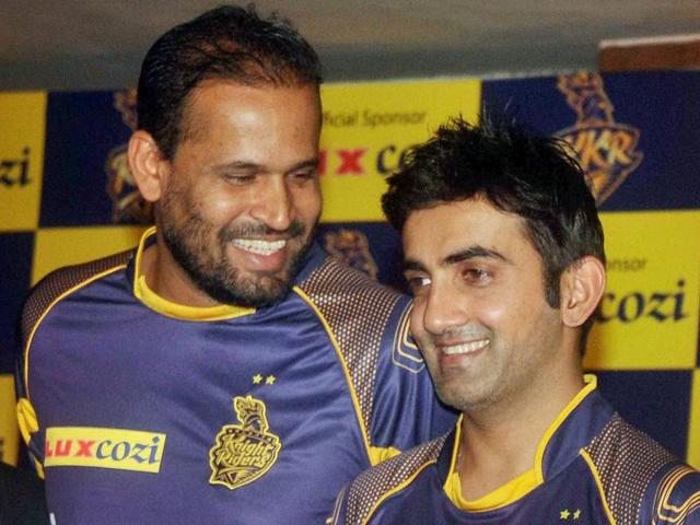 One of the reasons for Gautam Gambhir’s smile is Yusuf Pathan, who has fired on important occasions. (PTI) One of the reasons for Gautam Gambhir’s smile is Yusuf Pathan, who has fired on important occasions. (PTI)