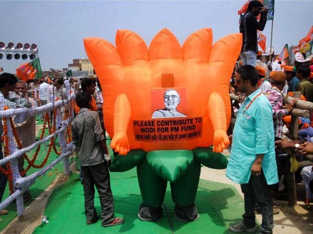 BJP fought the elections to the 126-member Assam Assembly along with AGP and Bodoland People’s Front. The counting of votes will take place on May 19.(PTI)