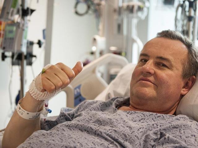 In this file photo provided by Massachusetts General Hospital, Thomas Manning gives a thumbs up after being asked how he was feeling following the first penis transplant in the United States. (AP) In this file photo provided by Massachusetts General Hospital, Thomas Manning gives a thumbs up after being asked how he was feeling following the first penis transplant in the United States. (AP)