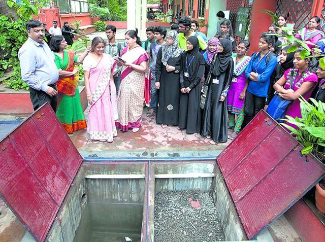 File photo of the rainwater harvesting system at SIES College, Sion. (Kunal Patil / HT Photo) File photo of the rainwater harvesting system at SIES College, Sion. (Kunal Patil / HT Photo)